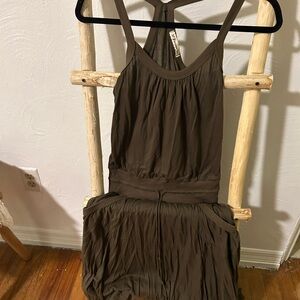 Forever 21 Brown One Piece Dress with Ruched Bodice